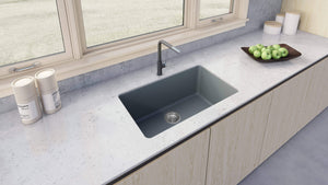 Ruvati 30-inch Fireclay Undermount / Drop-in Topmount Kitchen Sink Single Bowl - Blue- RVL3030LU