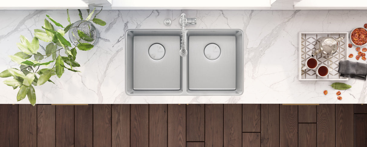 Ruvati 28-inch Undermount Kitchen Sink 50/50 Double Bowl 16 Gauge Stainless Steel - RVM5077