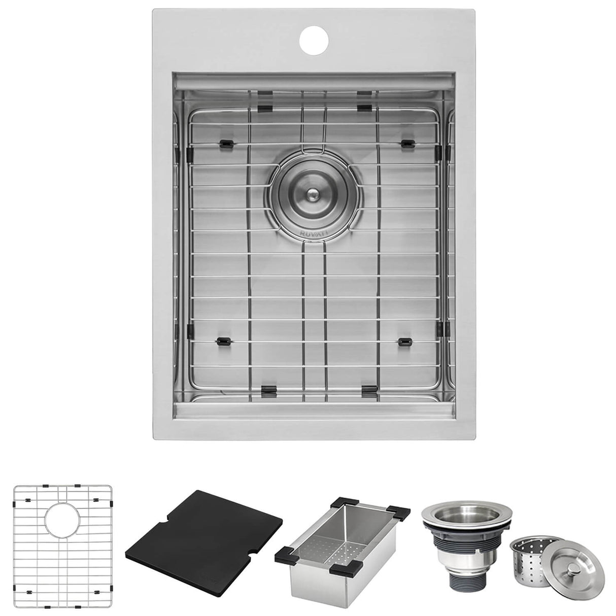 Ruvati 15 x 20 inch Marine Grade T-316 Workstation Topmount RV Boat Outdoor Sink Stainless Steel - RVQ5210