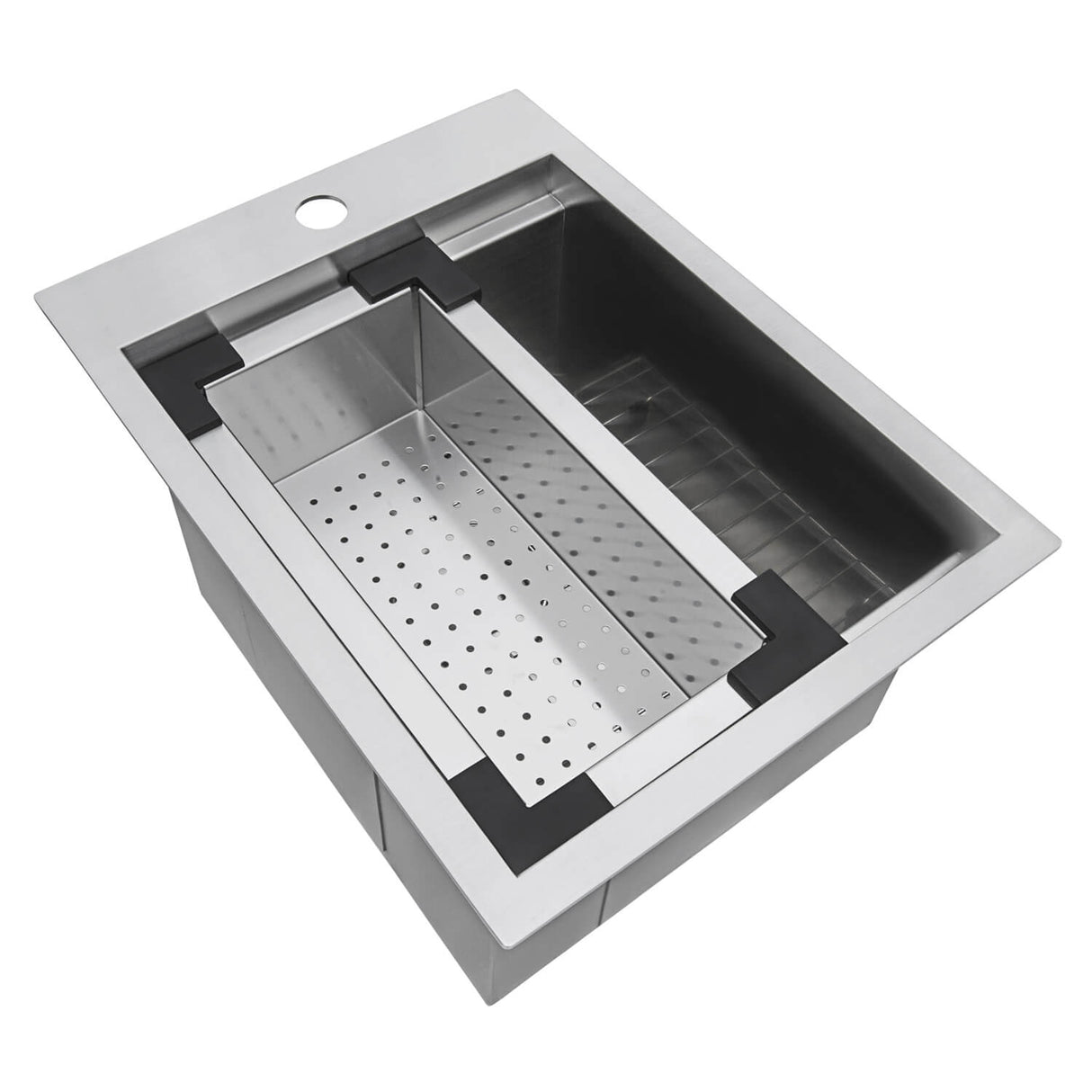 Ruvati 15 x 20 inch Marine Grade T-316 Workstation Topmount RV Boat Outdoor Sink Stainless Steel - RVQ5210