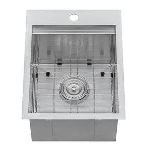 Ruvati 15 x 20 inch Marine Grade T-316 Workstation Topmount RV Boat Outdoor Sink Stainless Steel - RVQ5210