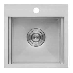 Ruvati 15 x 15 inch Marine Grade T-316 Workstation Topmount RV Boat Outdoor Sink Stainless Steel - RVQ5215
