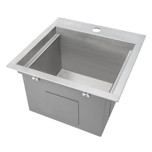 Ruvati 15 x 15 inch Marine Grade T-316 Workstation Topmount RV Boat Outdoor Sink Stainless Steel - RVQ5215