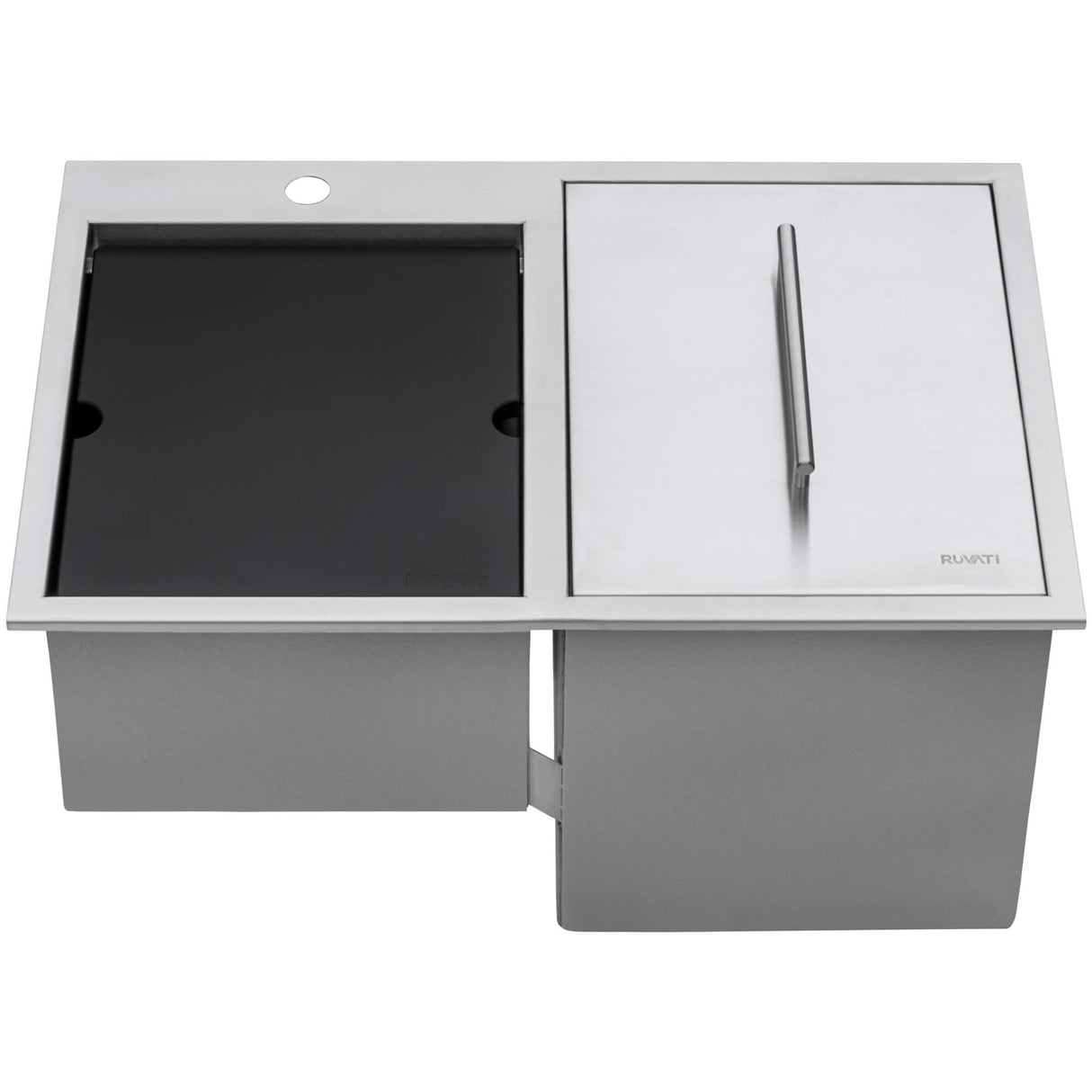 Ruvati Insulated Ice Chest and Outdoor Sink 29 x 20 inch BBQ Workstation Topmount T-316 Stainless Steel - RVQ6290