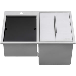 Ruvati Insulated Ice Chest and Outdoor Sink 29 x 20 inch BBQ Workstation Topmount T-316 Stainless Steel - RVQ6290