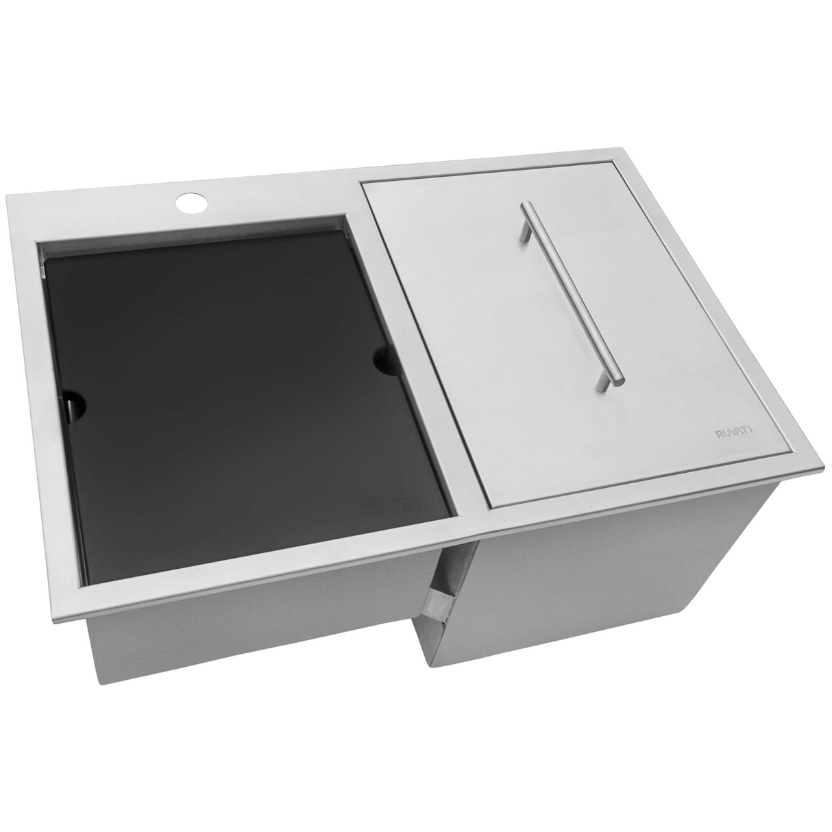 Ruvati Insulated Ice Chest and Outdoor Sink 29 x 20 inch BBQ Workstation Topmount T-316 Stainless Steel - RVQ6290