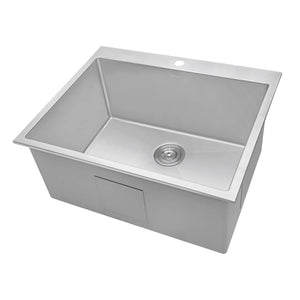 Ruvati Topmount Laundry Utility Sink 27 x 22 x 12 inch Rounded Corners Deep 16 Gauge Stainless Steel - RVU6027