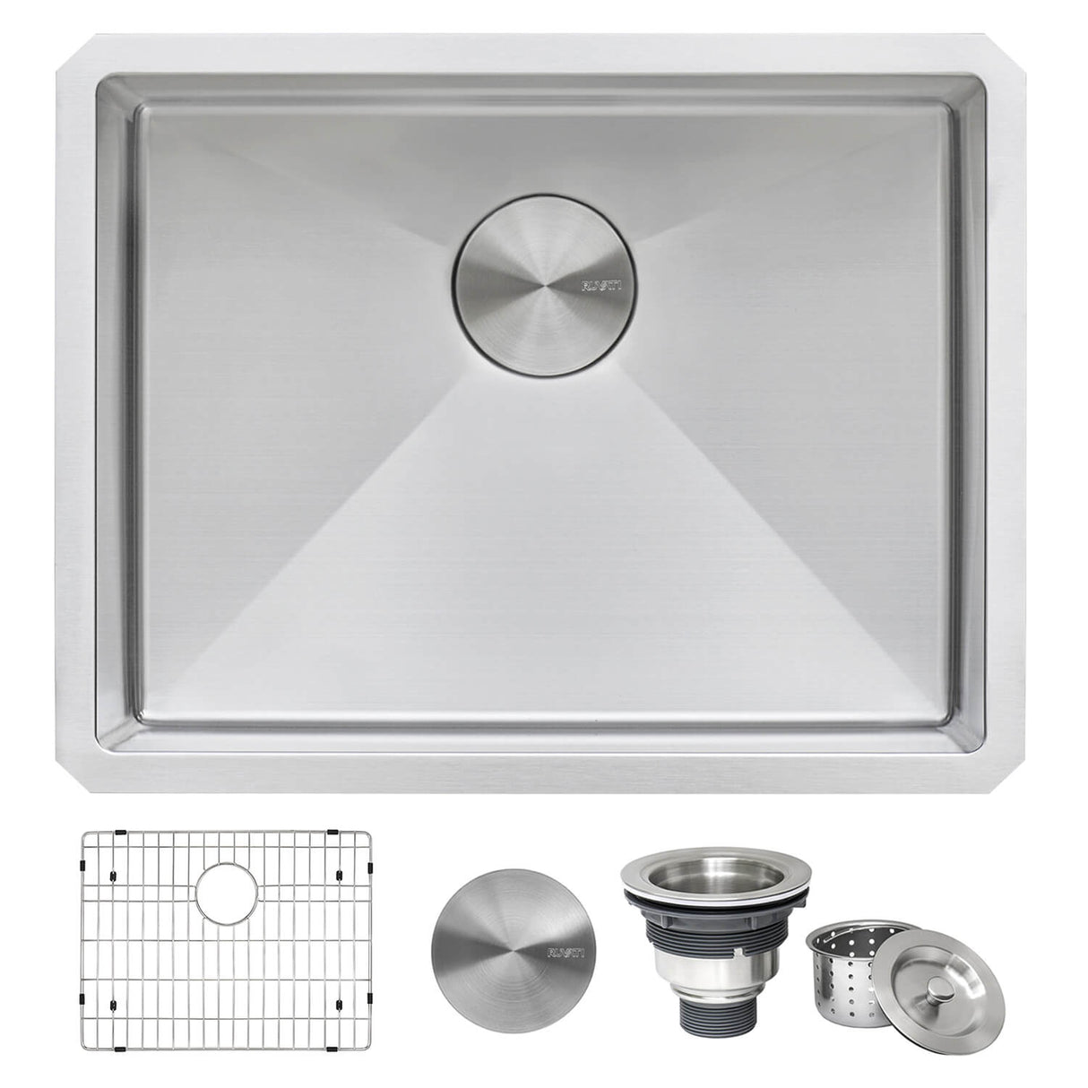Ruvati 23" x 18" x 12" Deep Laundry Utility Sink Rounded Corners Undermount 16 Gauge Stainless Steel - RVU6125