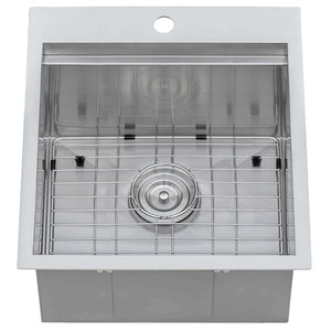 Ruvati 21 x 20 x 12 inch Drop-in Topmount Laundry Utility Workstation Sink 16 Gauge Stainless Steel - RVU6421