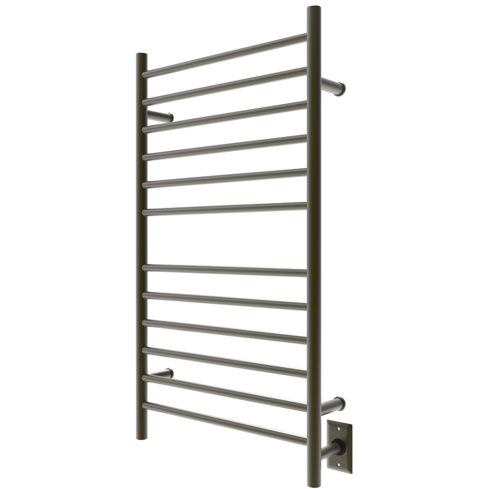 Amba Products RWHL-SBB Radiant Straight 12-Bar Large Hardwired + Plug-in Combo Towel Warmer - 4.75 x 24.5 x 41.75 in. - Brushed Bronze Finish