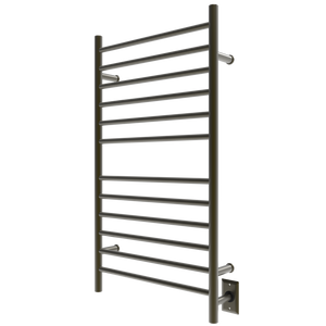 Amba Products RWHL-SBB Radiant Straight 12-Bar Large Hardwired + Plug-in Combo Towel Warmer - 4.75 x 24.5 x 41.75 in. - Brushed Bronze Finish