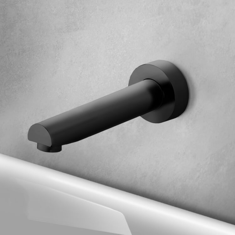 Round Matte Black Tub Spout