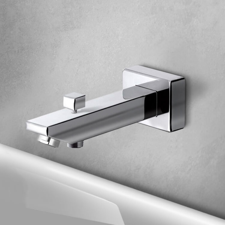 Square Tub Spout with Diverter