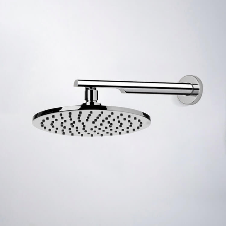 8" Round Chrome Rain Shower Head With Arm