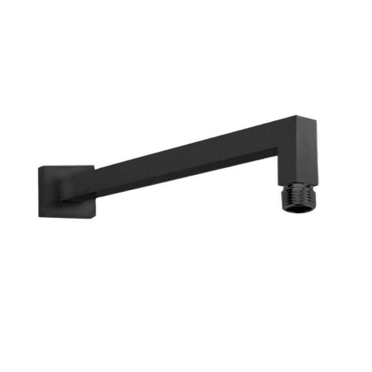 Square 12 Inch Shower Arm in Matte Black Finish