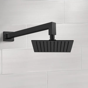 10" Matte Black Rain Shower Head With Arm