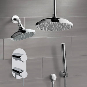 Chrome Dual Shower Head System With Hand Shower