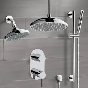 Chrome Dual Shower Head System With Hand Shower