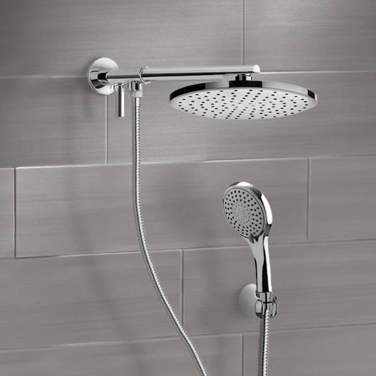 Dual Shower Head Set With 2-Way Diverter Shower Head Arm