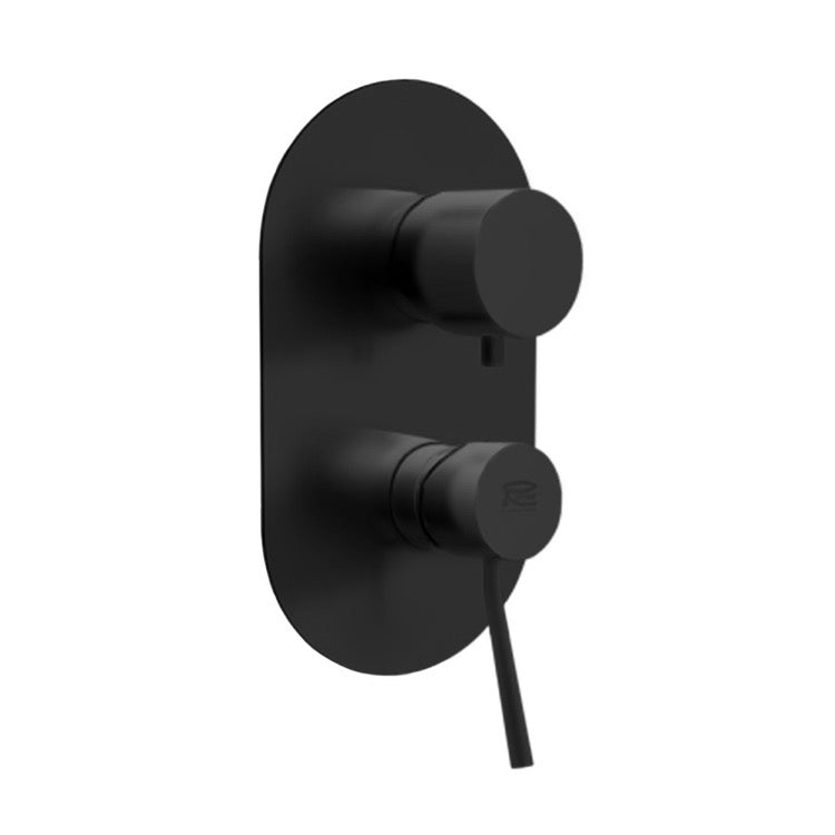 Matte Black Three Way Shower Diverter