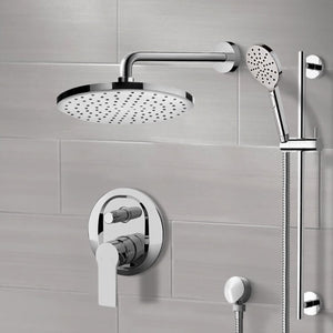 Chrome Shower Set With Rain Shower Head and Hand Shower