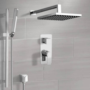 Chrome Shower Set With Rain Shower Head and Hand Shower