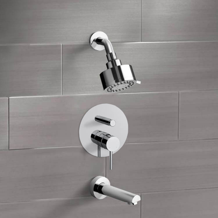Chrome Shower Faucet Set with Multi Function Shower Head