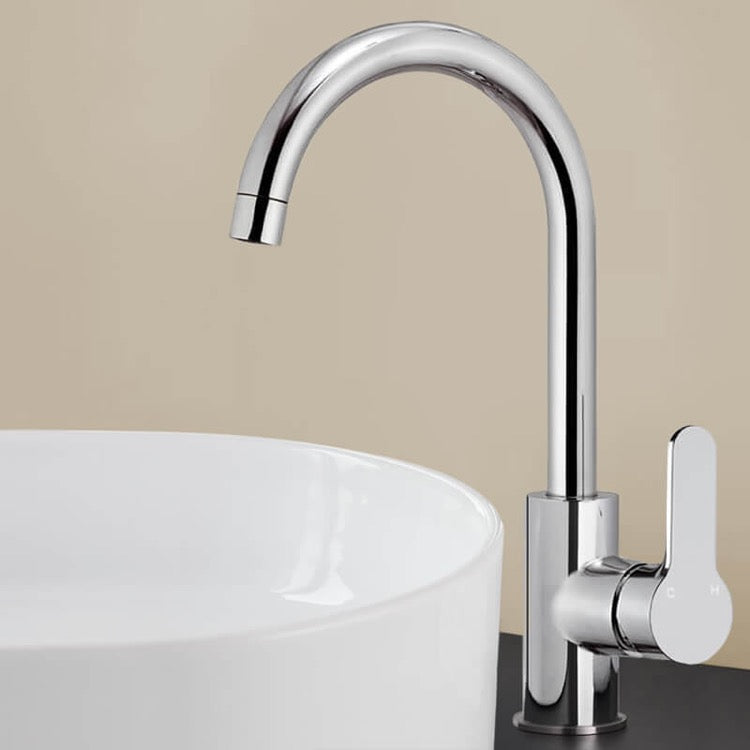 Chrome Round Vessel Sink Faucet