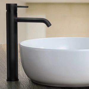 Matte Black Round Vessel Sink Faucet
