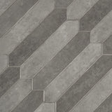 Renzo Storm Pickett Ceramic Gray Wall Tile 2.5"x13" Glossy - MSI Collection RENZO STORM GLOSSY PICKETT 2.5X13 (Case)