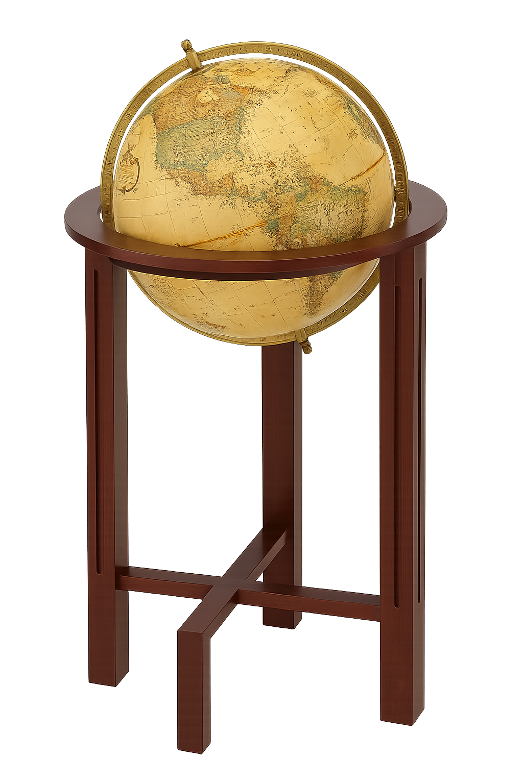 🌍 Replogle 16" World Classic Beige Antiqued Globe with Solid Wood Stand

