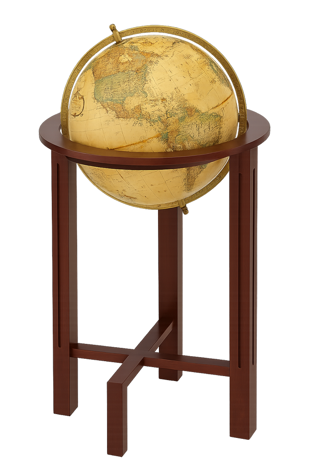 🌍 Replogle 16" World Classic Beige Antiqued Globe with Solid Wood Stand

