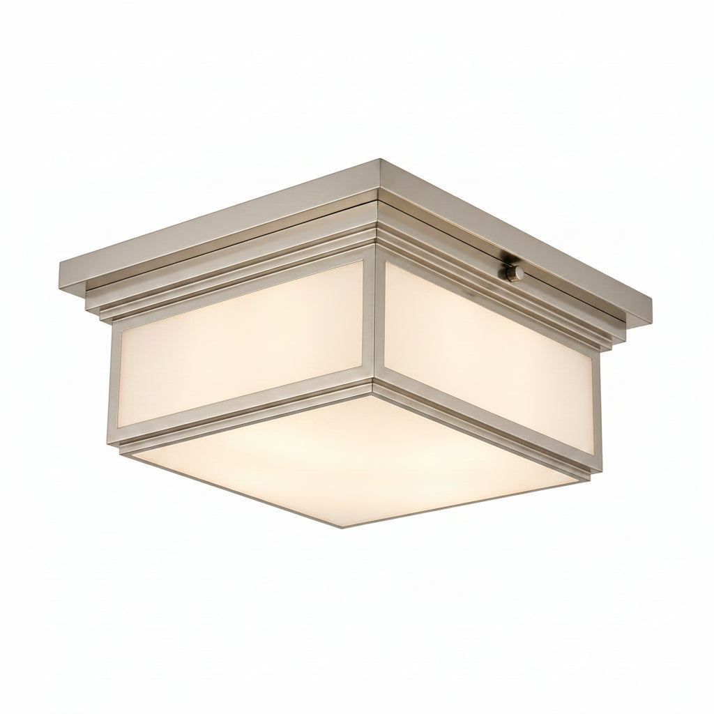 Modern ceiling light fixture on a brown background