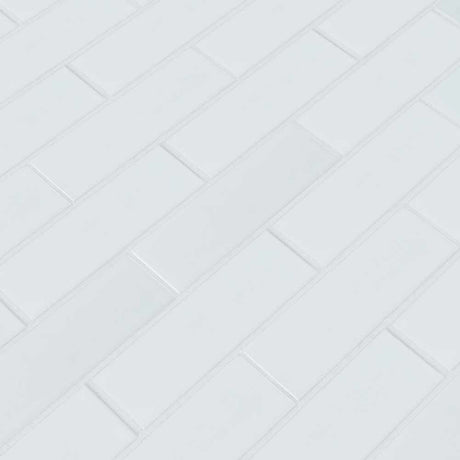Retro brick bianco 11.13X14.5 porcelain mesh mounted mosaic tile SMOT-PT-RETBIA-2X6 product shot multiple tiles angle view