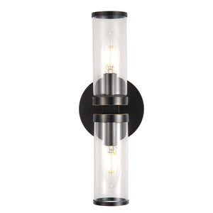 Alora WV309002UBCG REVOLVE WALL VANITY 2 LIGHT URBAN BRONZE CLEAR GLASS