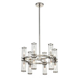 Alora CH309066PNCG REVOLVE CHANDELIER 12 LIGHT POLISHED NICKEL CLEAR GLASS