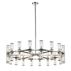 Alora CH309036PNCG REVOLVE CHANDELIER 36 LIGHT POLISHED NICKEL CLEAR GLASS