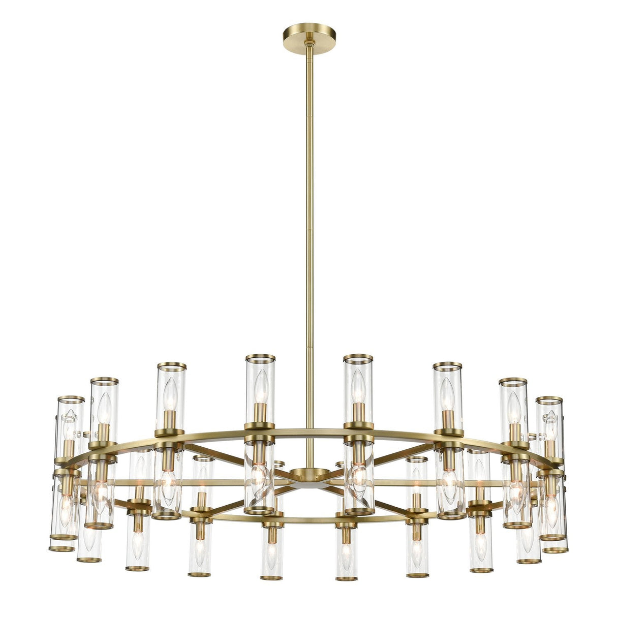 Alora CH309036NBCG REVOLVE CHANDELIER 36 LIGHT NATURAL BRASS CLEAR GLASS