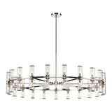 Alora CH309042PNCG REVOLVE CHANDELIER 42 LIGHT POLISHED NICKEL CLEAR GLASS