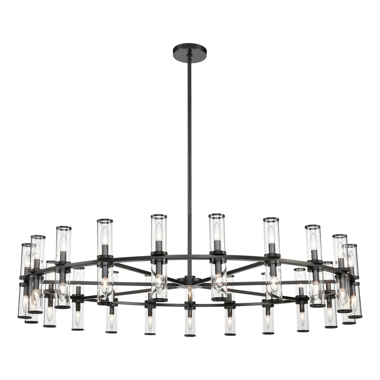 Alora CH309042UBCG REVOLVE CHANDELIER 42 LIGHT URBAN BRONZE CLEAR GLASS