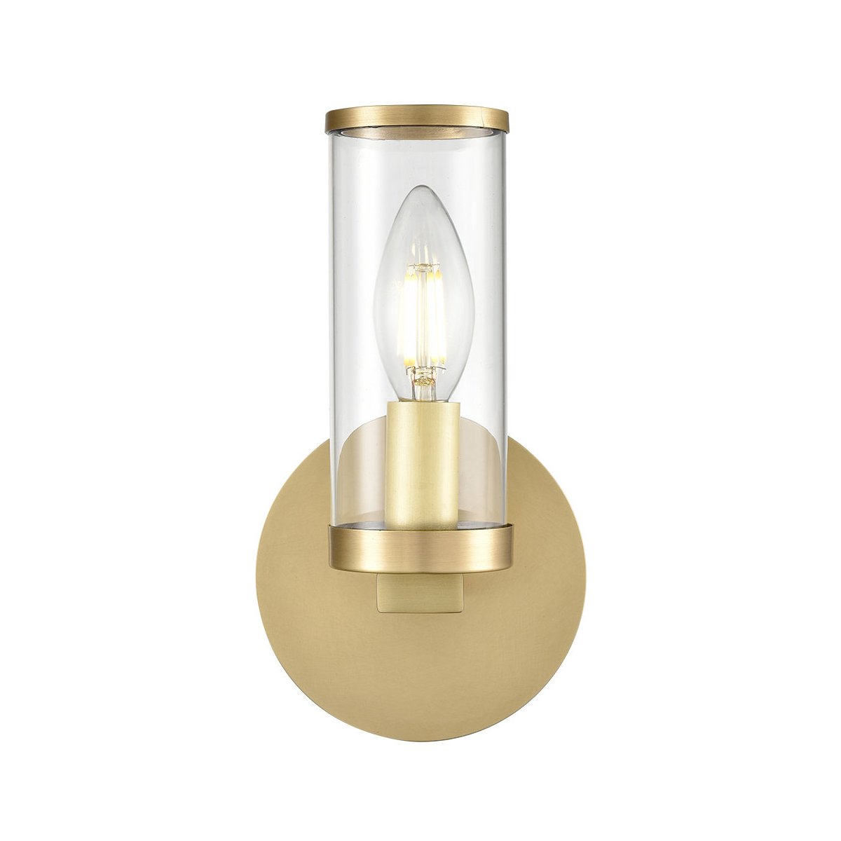 Alora WV309001NBCG REVOLVE WALL VANITY 1 LIGHT NATURAL BRASS CLEAR GLASS