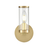 Alora WV309001NBCG REVOLVE WALL VANITY 1 LIGHT NATURAL BRASS CLEAR GLASS