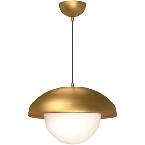 Alora PD522016AGOP RUBIO 16" PD AGED BRASS MATTE OPAL GLASS CORD 72 1X60W E26