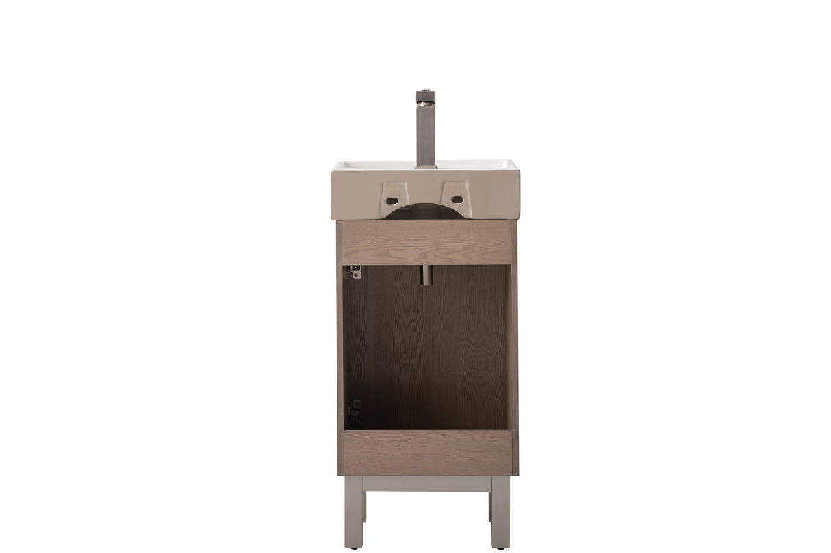 Stella 16.5" Single Sink Vanity with Porcelain Top