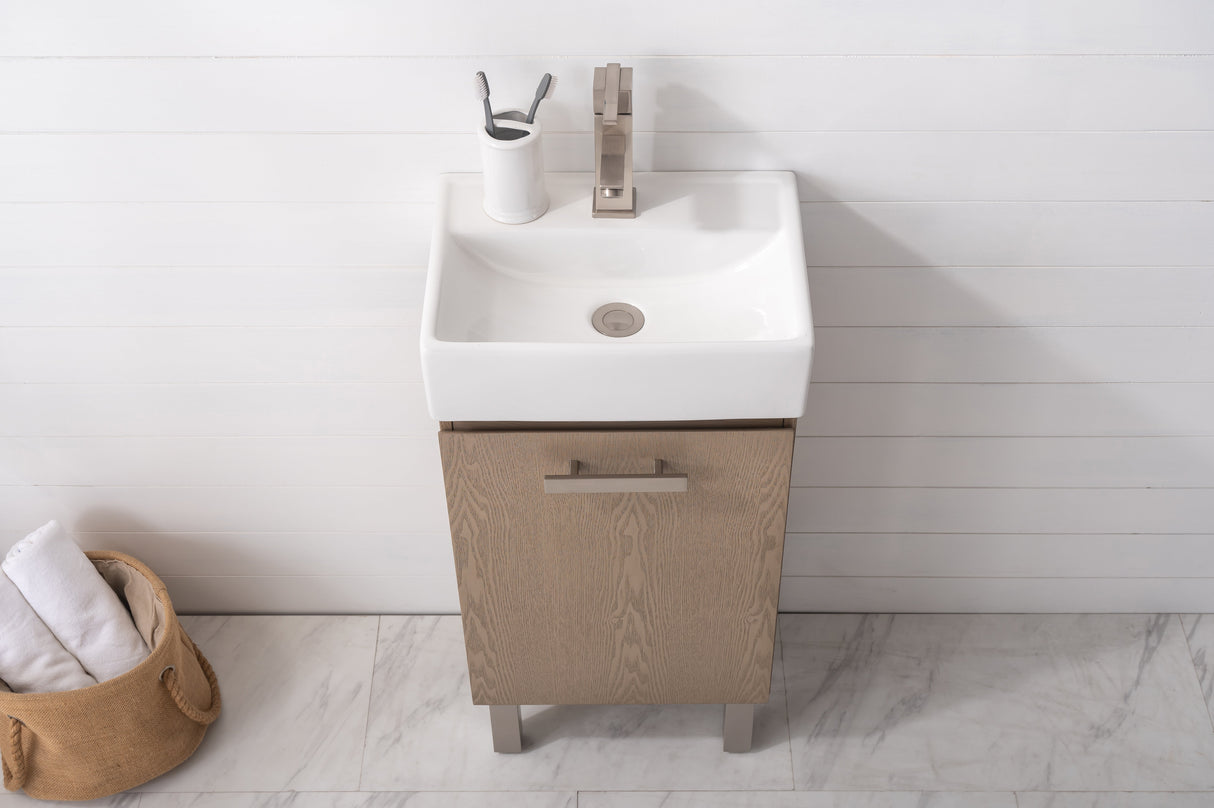 Stella 16.5" Single Sink Vanity with Porcelain Top