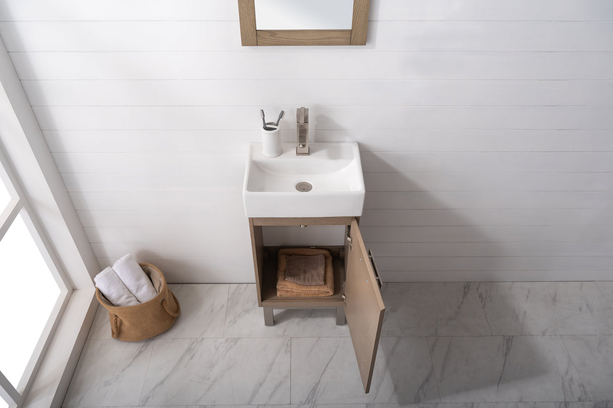 Stella 16.5" Single Sink Vanity with Porcelain Top