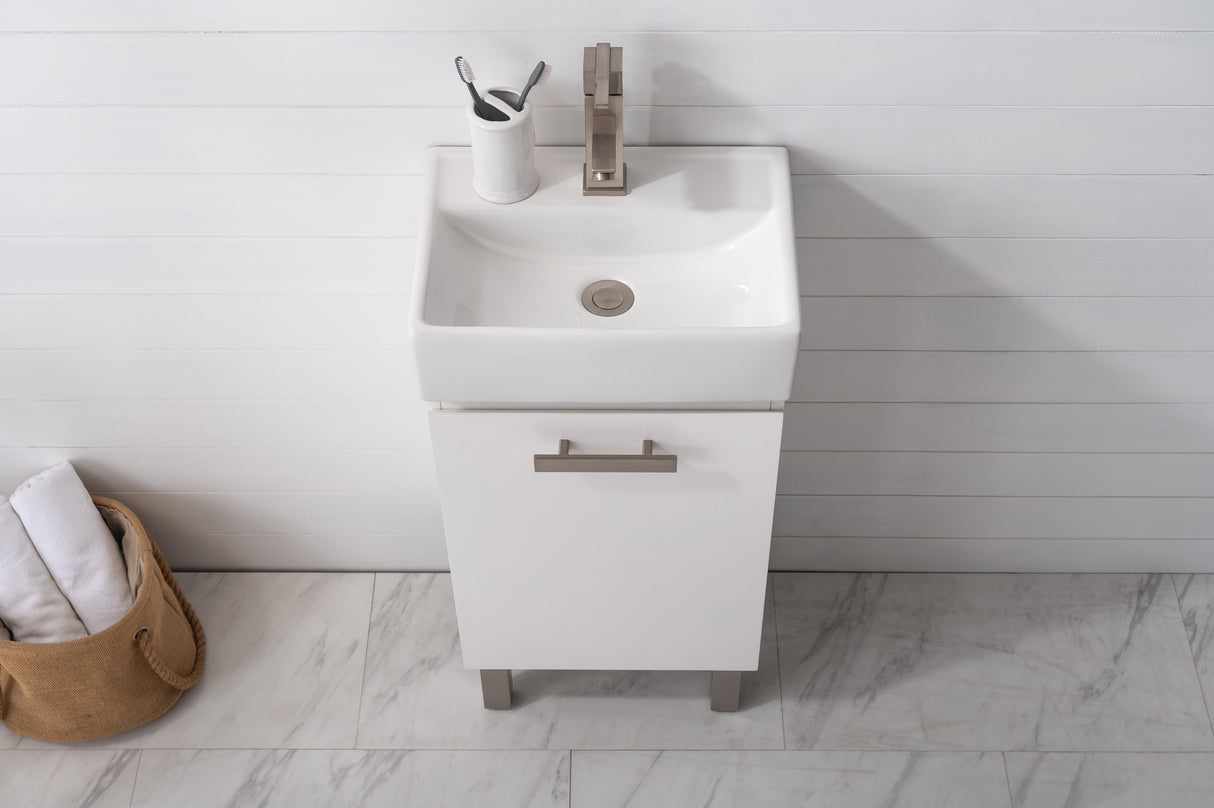 Stella 16.5" Single Sink Vanity with Porcelain Top