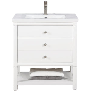 Logan 30" Single Sink Vanity with Porcelain Top