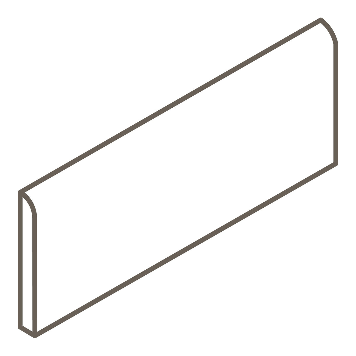 American Olean Mirasol Bianco Carrara S43C9W Bullnose 12" Side Glossy Wall Tile Trim
