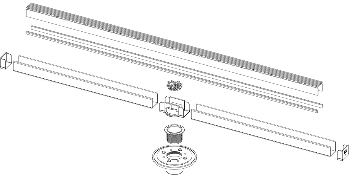 Infinity Drain SAG 3848 48" Complete Kit for S-AG 38 (Formerly AG 3848 ORB)